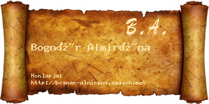 Bognár Almiréna névjegykártya